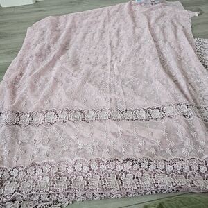 Pink Lace Fabric 5 Yards Lace Floral Baby Pink Fabric